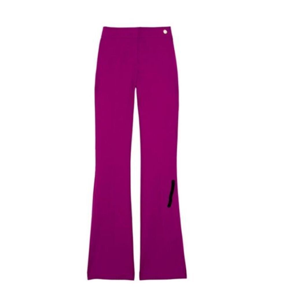 Callas DANAE CREPE STRETCH HIGH WAISTED FIT AND FLARE TROUSERS IN MAGENTA NWT Si